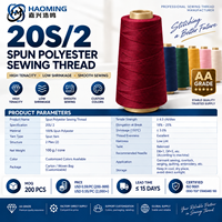 Fil à coudre en polyester filé 100% 20S/2, bobine de 100g, teint, haute ténacité, pour machines à coudre industrielles de jeans et vêtements – Vente en gros