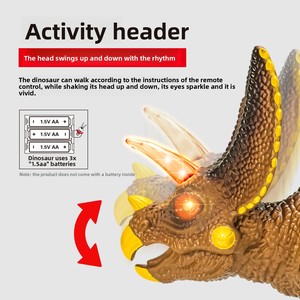 Juguetes de dinosaurios con control remoto que imitan la marcha y los sonidos, dinosaurio triceratops con movimiento de cabeza, <span class=keywords><strong>juguete</strong></span> <span class=keywords><strong>robot</strong></span> para regalos de cumpleaños - Product Image 3