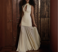 Vestido Largo de Sirena Transparente con Aberturas y Cintura Ajustada, Estilo Tubo, Sexy y a la Moda, Oferta de Otoño