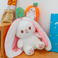Peluche lapin à thème fruité, best-seller transfrontalier, poupée lapin fraise carotte, oreiller en coton PP, disponible en plusieurs tailles