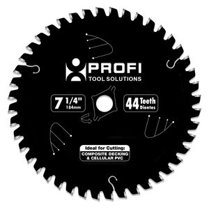 <span class=keywords><strong>Lame</strong></span> de scie circulaire Trexblade 7-1/4 pouces 44 dents <span class=keywords><strong>pour</strong></span> usage industriel sur les matériaux de <span class=keywords><strong>terrasse</strong></span> composites plastiques de qualité industrielle - Product Image 1