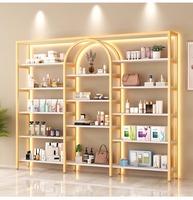 Présentoir lumineux multicouche personnalisé en métal pour salon de beauté, vitrine pour produits de soin de la peau, étagère de rangement cosmétique