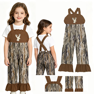 Tuta Estiva da Caccia per Ragazze in Stile Western con Ricamo <span class=keywords><strong>di</strong></span> Cervo, 3-16 Anni - Product Image 1