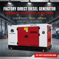 Generador Diésel Silencioso Monofásico DCEC de 28kva, 50kva, 100kva con Enfriamiento Automático, Motor Perkins (Reino Unido)
