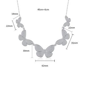Nouveau produit, collier avec grand pendentif papillon en zircon cubique blanc, bijoux de mariage de luxe pour femmes, <span class=keywords><strong>cadeau</strong></span> de fête pour les mariées - Product Image 5