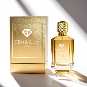 Botella de Perfume de Vidrio Transparente Irregular de Lujo Personalizada de Oriente Medio, 30ml, 100ml, 50ml, 20ml, con Pulverizador y Tapa Dorada - Product Image 1