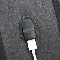 Sac à dos pour ordinateur portable de haute qualité pour hommes avec port USB Business Shell Sac en nylon polyester imperméable en noir gris bleu