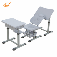 Ensemble table et chaise de bureau ergonomique moderne, écologique et durable avec repose-pieds pour la pause déjeuner, chaise inclinable réglable pour la sieste