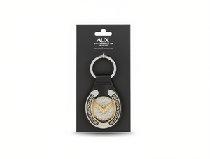 Zinc Alloy White And Gold Saddle Keychain Luxury Metal Key Chain For Keys - Product Image 1