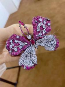 Inspired Luxury Silver Handmade <b>Butterfly</b> <b>Brooch</b> Cubic Zirconia Jewelry Made in China for Wholesale - Product Image 6