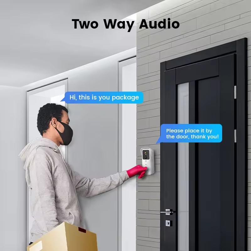 Tuya T32 Smart Video Doorbell Camera with Wireless Chime, Dual-Band 2.4GHz/5GHz WiFi, IP65 Waterproof, HD Night Vision, Two-Way Audio & Smart Life App - View 4
