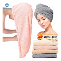 Microfibre de haute qualité Super absorbant torsion séchage des cheveux Turban Wrap serviette douce éponge maison bain Salon utilisation disponible en gros