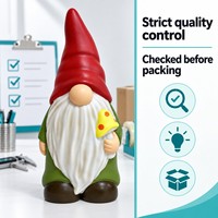 Ornamen Luar Ruangan Plastik Bentuk Gnome Tahan Air Diameter 16cm Tinggi 21cm Ramah Lingkungan Tahan UV untuk Dekorasi Musiman/Liburan