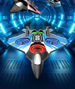 โดรนเครื่องบินรบบังคับวิทยุ TOAI 6 ช่องสัญญาณ พร้อมไฟ LED หมุนได้ 360 องศา กล้องคู่ ดีไซน์พับได้ ระบบไจโร 6 แกน มอเตอร์ไร้แปรงถ่าน 2.4G - Product Image 1