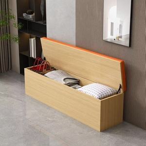 Upholstered Storage Bench Long Shoe Rack With <b>Cushion</b> For Entryway Living Room - Product Image 2