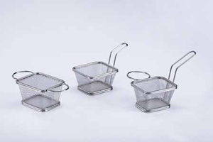 Tùy chỉnh <span class=keywords><strong>Fry</strong></span> <span class=keywords><strong>Pan</strong></span> sử dụng pháp khoai tây chiên thịt nấu ăn rửa giỏ trái cây mini Kim Loại thép không gỉ sâu chiên dây giỏ Net - Product Image 3