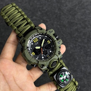 นาฬิกาข้อมือผู้ชายสำหรับกิจกรรมกลางแจ้ง นาฬิกาสปอร์ตอเนกประสงค์ พร้อมเข็มทิศ กันน้ำ นาฬิกาควอตซ์ ระบบ LED นาฬิกาดิจิตอล - Product Image 3