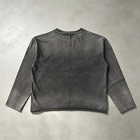 T-shirt vintage à manches longues de qualité supérieure, effet délavé, 300 g/m², personnalisable, pour homme