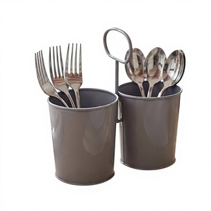 Porta Cubiertos Metálico, Organizador de Almacenamiento para Tenedores y Cucharas, Estilo Minimalista para Cocina, Tipo Vertical - Product Image 1