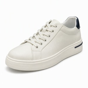 <span class=keywords><strong>Sneakers</strong></span> Casual Traspiranti da Uomo, Scarpe da Skate <span class=keywords><strong>Bianche</strong></span> con Lacci, Punta Rotonda, Tinta Unita - Product Image 1
