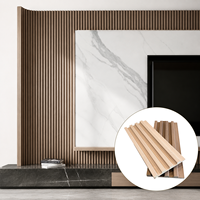 Panneaux muraux en placage de bois/PVC, design moderne, imperméables, ignifuges, insonorisés, à rainures, pour bureau, salon, hôtel, villa