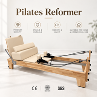 Reformer de Pilates professionnel en bois massif, équipement de yoga et de Pilates de luxe en chêne rouge pour l'entraînement professionnel et l'utilisation à domicile