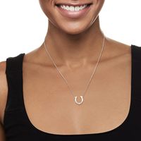 925 collier fer à cheval en argent Sterling collier fer à cheval avec CZ chanceux cheval étrier femmes collier