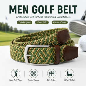 <span class=keywords><strong>Ceinture</strong></span> de golf pour hommes, <span class=keywords><strong>ceinture</strong></span> verte/kaki pour les programmes de clubs et les commandes d'événements - Product Image 1