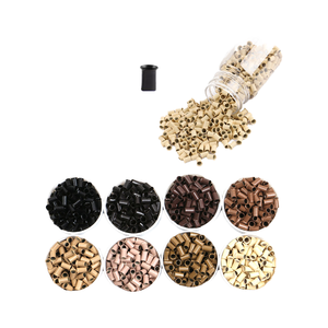 Anneaux en cuivre de 2,8 mm, <span class=keywords><strong>3</strong></span>,0 mm, <span class=keywords><strong>3</strong></span>,<span class=keywords><strong>4</strong></span> mm, <span class=keywords><strong>4</strong></span>,0 mm avec bord évasé, 1000 pièces, perles évasées en cuivre pour extensions de cheveux, outils pour extensions de cheveux - Product Image 1