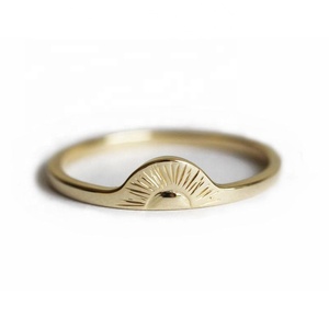 Fashionable Jewelry Thin Gold Plated Stainless Steel <strong>Moon</strong> <strong>Ring</strong> - Product Image 1