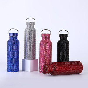 Sparkle OEM Bling Rhinestone diseños personalizados diamante portátil termo botella al por mayor de acero inoxidable Bling vacío frasco - Product Image 1