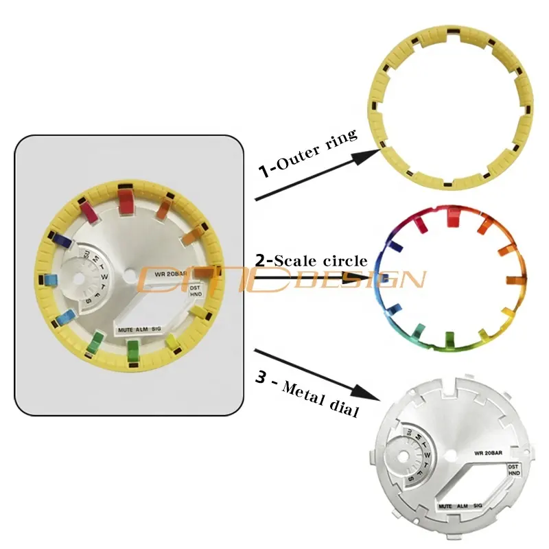 GA-2100 Watch Dial Chapter Ring Hour Maker Luminous Scale for Casio Ga-2110 Ga2100 Watch Modified Accessories Casi-oak MOD