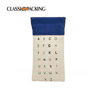 כותנה הסיטונאי קנבס כיס זכוכית משקפי שמש אביזרים תיק אחסון ניאופרן - Product Image 4