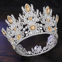 Couronne de cristal baroque QS, diadème Miss Univers, couronne de bal en strass, accessoires de cheveux de mariée, bijoux, couronne, diadème