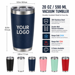 Premium 20oz Vacuum <b>Insulated</b> Tumbler Custom Logo 304 Stainless Steel Travel <b>Mug</b> With Splash Proof Lid Reusable Straw For Daily - Product Image 5