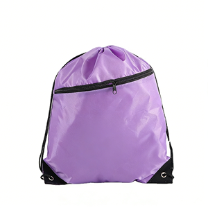 Factory Wholesale Custom Promotional Sports Zipper <b>Backpack</b> Bag Eco Friendly Polyester <b>Drawstring</b> Bags With Pocket - Product Image 2