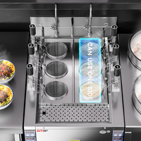 Station de chaudière de Ramen à 3 paniers de cuiseur de nouilles de pâtes de restaurant commercial avec la technologie d'induction d'acier inoxydable de passoire