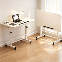 Bureau mobile pliable réglable en hauteur avec roulettes, bureau d'étude, bureau d'ordinateur pour étudiants, usage domestique, chambre minimaliste