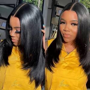 Perruques Foxen à <span class=keywords><strong>boucle</strong></span> interne, perruques frontales en dentelle droite mignonnes, perruques en <span class=keywords><strong>cheveux</strong></span> humains à couches, perruques en dentelle à couches, faciles à porter, sans colle, pour femmes noires - Product Image 6