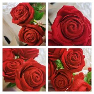 Flocking Rose Flower Shaped Multi-Material Ring <b>Box</b> Single <b>Bouquet</b> Christmas Valentine's Day Wedding Proposal Gift Earring <b>Box</b> - Product Image 3