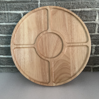 Plateau rond en bois de caoutchouc pour fruits