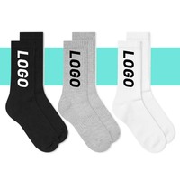 Chaussettes en coton de sport personnalisées noir et blanc en bambou sans MOQ, chaussettes avec logo personnalisées