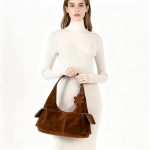 À la mode femmes daim cuir errant sac à main automne hiver Vintage sac de créateur sac à main épaule Style décontracté - Product Image 2