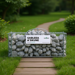 Juego de Cestas de Gabión de 5 Piezas, Hierro Galvanizado Plateado, Decoración de Jardín para Exteriores - Product Image 2