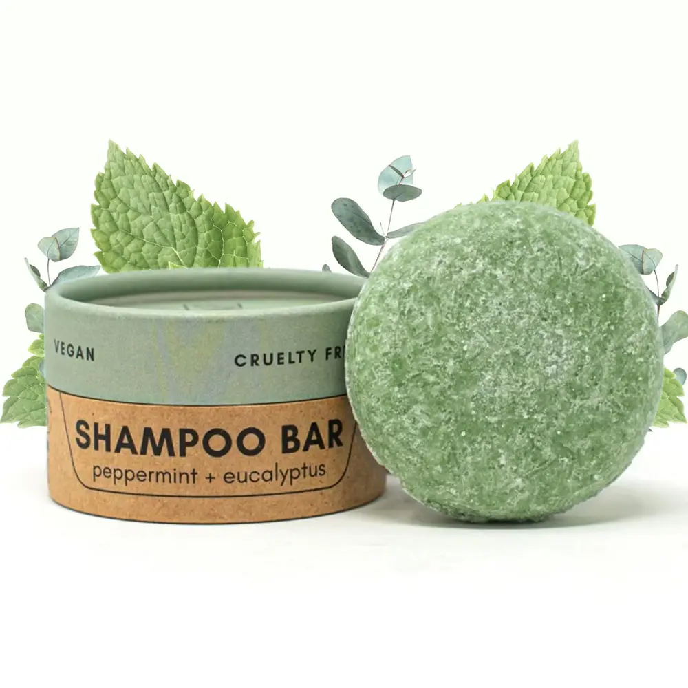 Barre de savon shampooing à l'huile d'argan menthe poivrée naturelle sans SLS personnalisée
