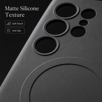 Étui de téléphone magnétique en silicone antichoc de luxe avec finition mate pour S24 S25 S26 Ultra, fin et souple, anti-poussière et protecteur