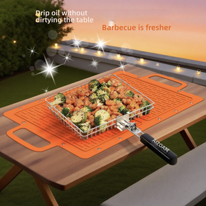 Grille <span class=keywords><strong>de</strong></span> barbecue en silicone, résistante aux hautes températures, pliable <span class=keywords><strong>pour</strong></span> le rangement, <span class=keywords><strong>plaque</strong></span> en fer, tapis <span class=keywords><strong>de</strong></span> <span class=keywords><strong>four</strong></span> résistant à la chaleur - Product Image 3