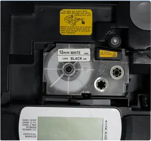 Orison Ruban à Cartouche Compatible 12mm Noir sur Blanc CH-12WE pour Imprimante Casio