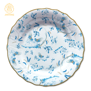 अनुकूलित रोमांटिक नए डिजाइन वेडिंग चार्जर प्लेट ब्लू बोन चीन डिनरवेयर - Product Image 5