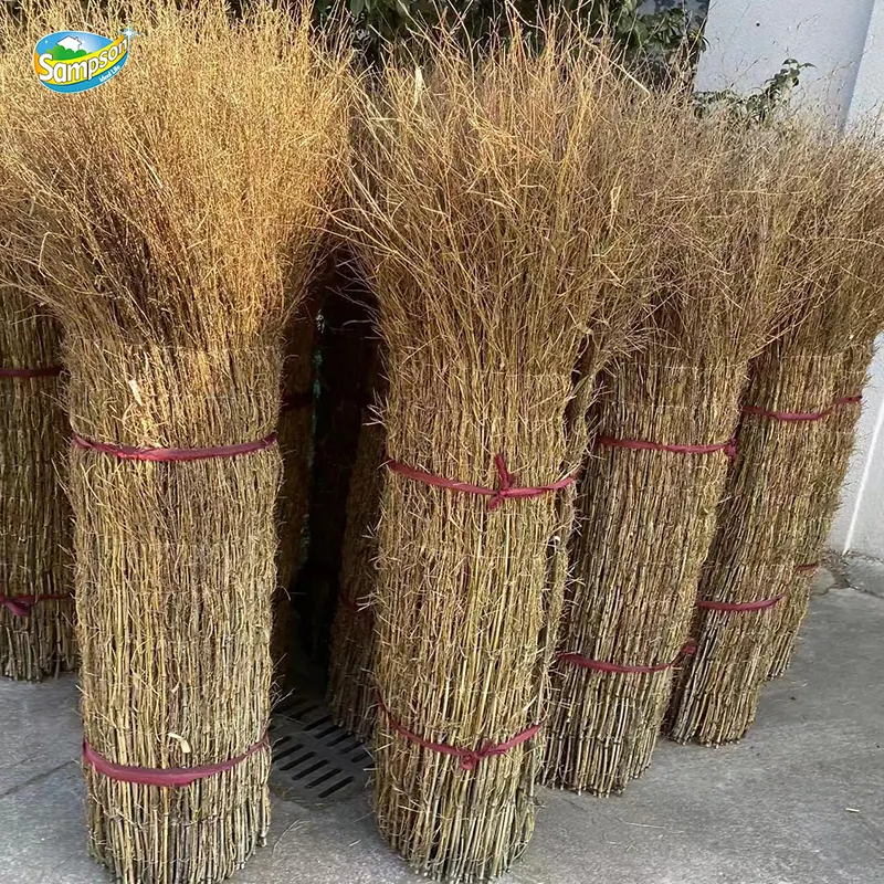 Rollo de madera de bambú natural para jardín, tablero de valla, suministro directo de fábrica